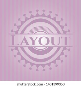 Layout realistic pink emblem. Vector Illustration. Detailed.