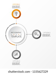 Layout of round infographic with icons. Vector.