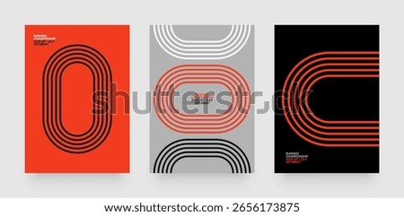 Layout with running track for sports event, competition or championship. Template for background, poster or cover.