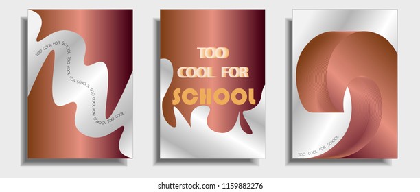 Layout set for book covers, albums, notebooks, reports, placards, brochures, flyers, banners. Back to school theme. 