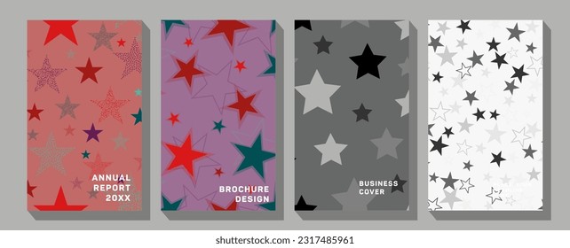 Layout set for covers of books, albums, notebooks, reports, magazines.  Minimalistic cover design templates. 