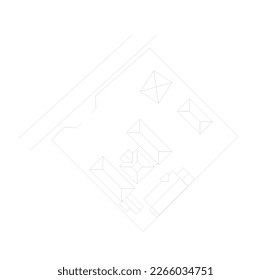 layout sketch or site plan from the top or roof view of the office