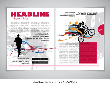 Layout, sport magazine