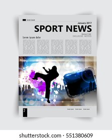 Revista deportiva de diseño, vector