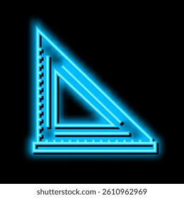 layout square carpenter tool neon light sign vector. layout square carpenter tool illustration