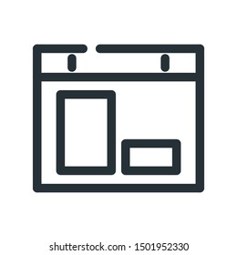 Layout,  statistic, diagram page icon vector. flat icon illustration