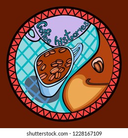 Layout of sticker for coffee