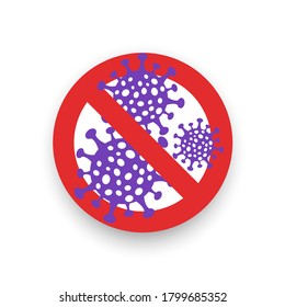 Layout of the sticker stop virus. COVID-19. Pandemic. Health protection, hand sanitizer labels. Vector illustration. EPS 10