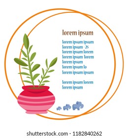 Layout stock with a vase of flowers. Place for text. Stock Vector Graphics On white background.