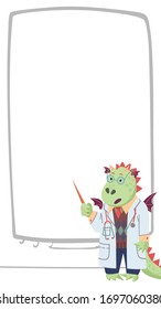 Layout für Geschichten, in denen der Arzt erklärt. Vektorillustration auf weißem Hintergrund.