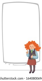 Layout for stories in which the teacher encourages. Vector on white background.