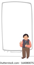 Layout for stories in which the teacher encourages. Vector on white background.