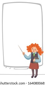 Layout for stories in which the teacher explains. Vector on white background.