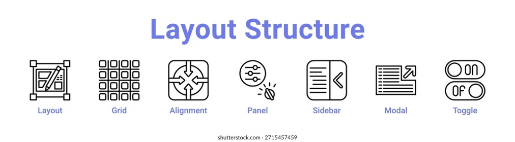 Layout Structure Icon Banner and collection