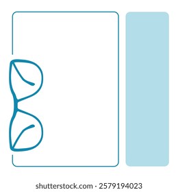 Layout template for advertising glasses or optics.