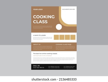 Layout template for cooking classes flyer, Young chef woman holding kitchen item and showing gesture delicious, cooking class flyer design. online cooking class poster leaflet design.