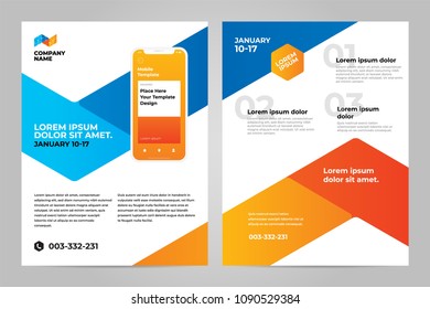 Layout template design with Mobile application. Business brochure flyer design layout.