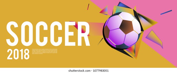 Layout Template design of the poster for soccer event, 2018 trend