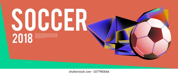 Layout Template design of the poster for soccer event, 2018 trend
