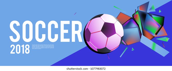 Layout Template design of the poster for soccer event, 2018 trend