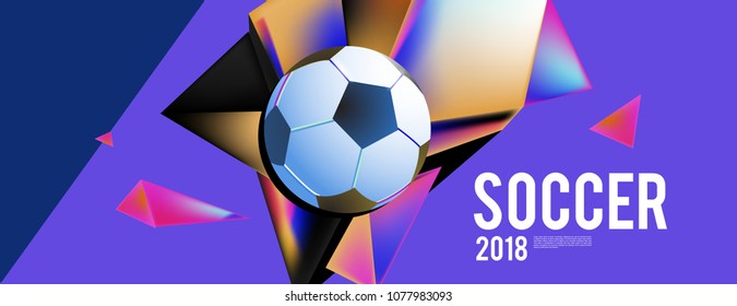 Layout Template design of the poster for soccer event, 2018 trend