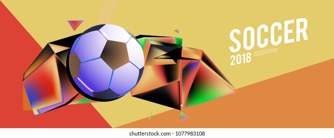 Layout Template design of the poster for soccer event, 2018 trend