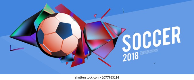 Layout Template design of the poster for soccer event, 2018 trend