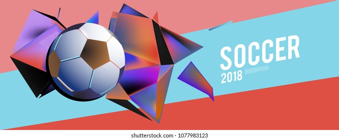 Layout Template design of the poster for soccer event, 2018 trend