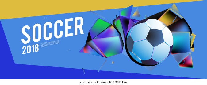 Layout Template design of the poster for soccer event, 2018 trend