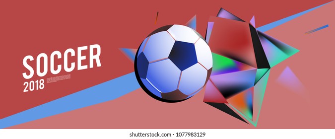 Layout Template design of the poster for soccer event, 2018 trend