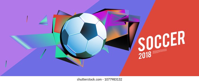 Layout Template design of the poster for soccer event, 2018 trend