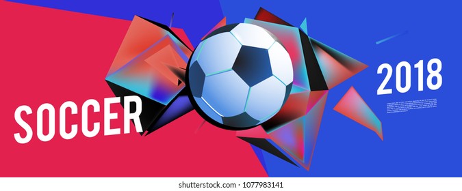 Layout Template design of the poster for soccer event, 2018 trend