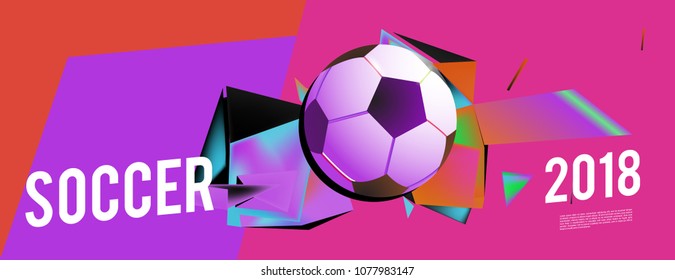 Layout Template design of the poster for soccer event, 2018 trend