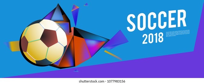 Layout Template design of the poster for soccer event, 2018 trend