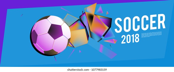 Layout Template design of the poster for soccer event, 2018 trend