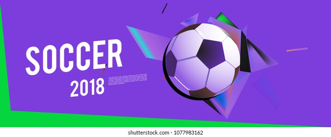 Layout Template design of the poster for soccer event, 2018 trend