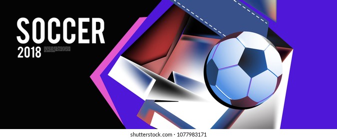 Layout Template design of the poster for soccer event, 2018 trend