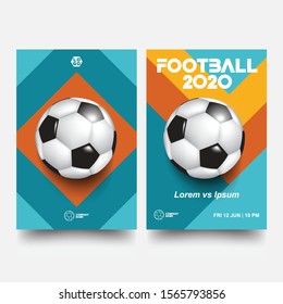 Layout Template Design Of The Poster For Sport Event. Football Tournament Illustration Poster. Logo Realistic Soccer Ball. 