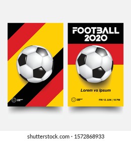 Layout Template Design Of The Poster For Sport Event. Football Tournament Illustration Poster. Logo Realistic Soccer Ball. 