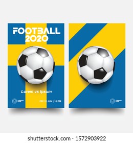 Layout Template Design Of The Poster For Sport Event. Football Tournament Illustration Poster. Logo Realistic Soccer Ball. 