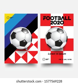 Layout Template Design Of The Poster For Sport Event. Football Tournament Illustration Poster. Logo Realistic Soccer Ball. 