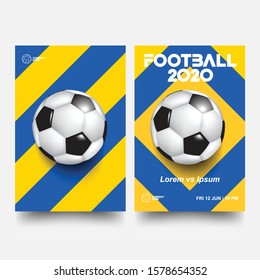 Layout Template Design Of The Poster For Sport Event. Football Tournament Illustration Poster. Logo Realistic Soccer Ball. 