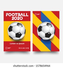 Layout Template Design Of The Poster For Sport Event. Football Tournament Illustration Poster. Logo Realistic Soccer Ball. 