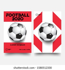 Layout Template Design Of The Poster For Sport Event. Football Tournament Illustration Poster. Logo Realistic Soccer Ball. 