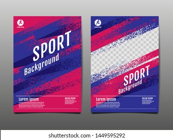 Layout Template Design, Sport Background, Dynamic Poster, Brush Speed Banner, Vector Illustration.