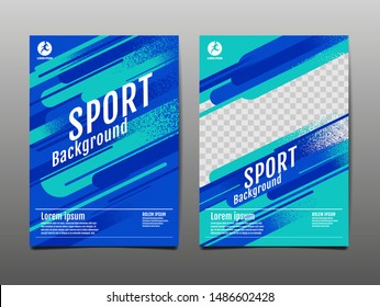 Layout template Design, Sport Background, Dynamic Poster, Brush Speed Banner, Vector Illustration.