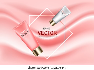 Plantilla de diseño para limpieza facial y ventas de maquillaje,ilustración vectorial