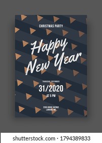 Layout template for Happy New Year 2021 and Merry Christmas Party. Vector illustration for flyer, banner and invitation card.