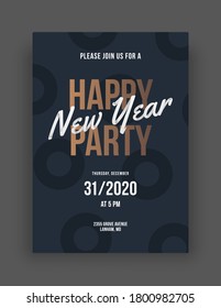 Layout template for Happy New Year 2021 and Merry Christmas Party. Vector illustration for flyer, banner and invitation card.