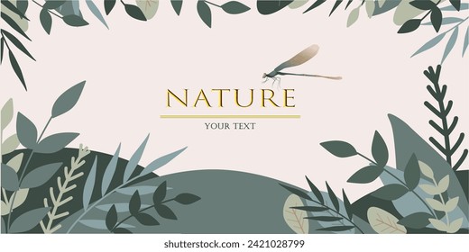 layout for text nature in natural, delicate colors
